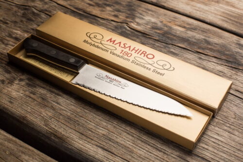 Masahiro BWH Nóż Szefa Kuchni 180mm Ząbkowane ostrze