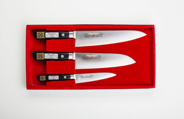 Masahiro MV Zestaw 3 kutych noży kuchennych