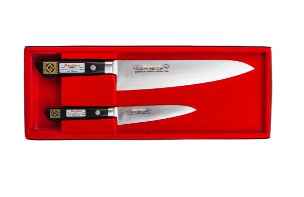 Masahiro MV Zestaw 2 noży: Uniwersalny 120 mm + Nóż Szefa Kuchni 210 mm