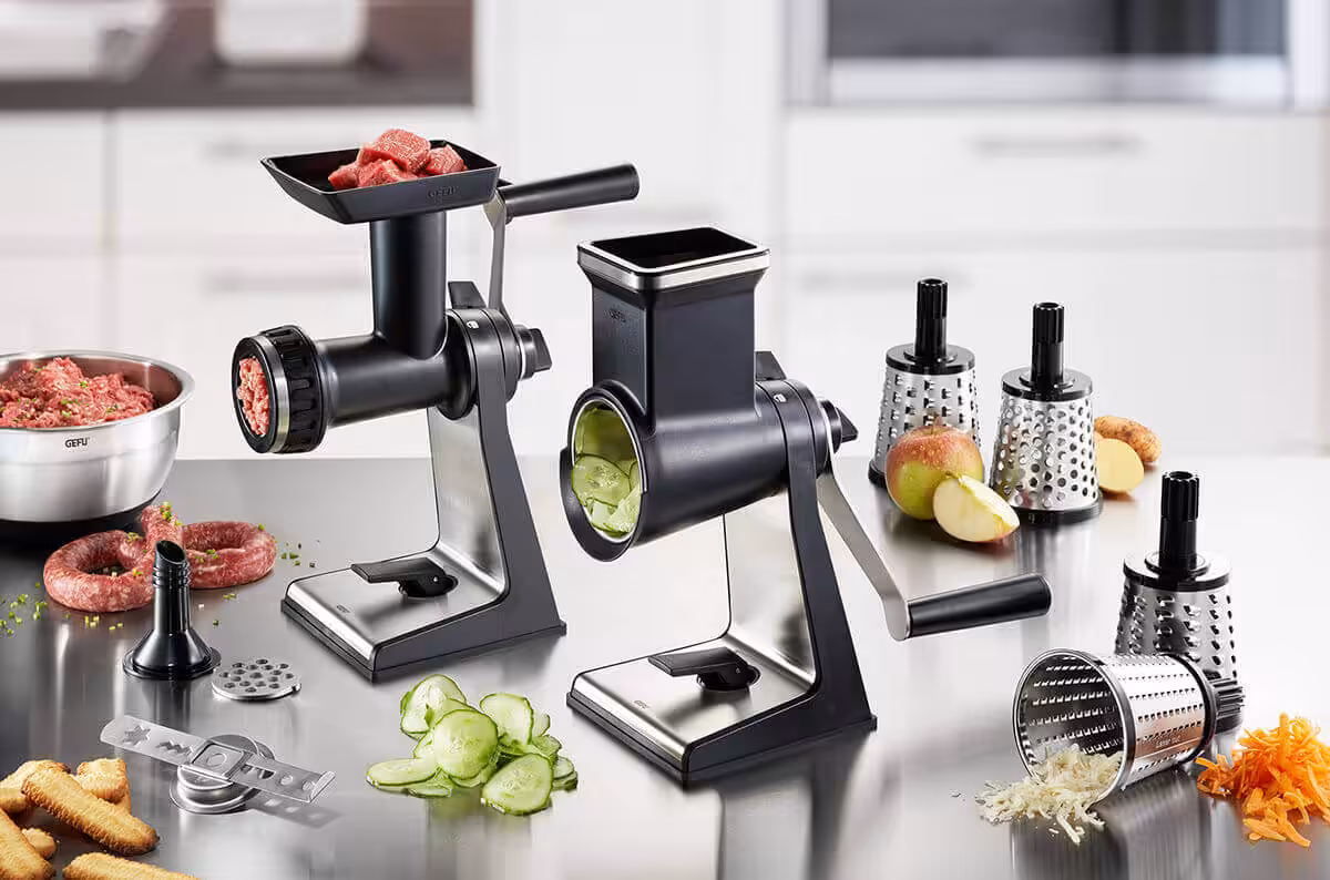 GEFU TRANSFORMA® Drum Grater with Meat Grinder Attachment - Image 2